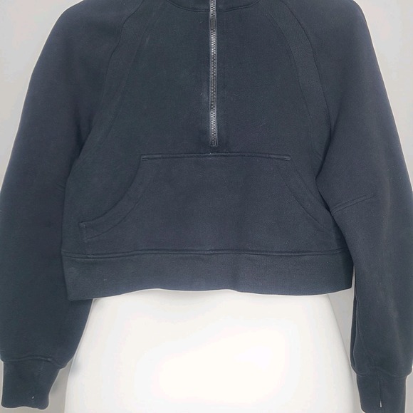 Lululemon Scuba Crop Hoodie Women Size XS/S Half Zip Long Sleeve Black - Picture 3 of 5
